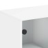 Armario auxiliar con puertas de vidrio blanco 69x37x100