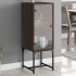 Armario auxiliar con puerta de vidrio marrón roble 35x37x100