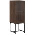 Armario auxiliar con puerta de vidrio marrón roble 35x37x100