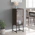 Armario auxiliar con puerta de vidrio marrón roble 35x37x100