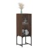 Armario auxiliar con puerta de vidrio marrón roble 35x37x100