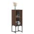 Armario auxiliar con puerta de vidrio marrón roble 35x37x100