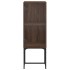 Armario auxiliar con puerta de vidrio marrón roble 35x37x100
