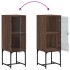 Armario auxiliar con puerta de vidrio marrón roble 35x37x100