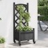 Jardinera con enrejado y ruedas madera maciza de abeto