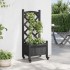 Jardinera con enrejado y ruedas madera maciza de abeto