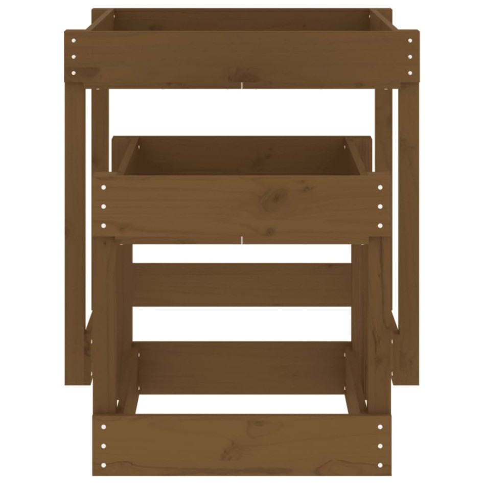 Mesas de arena 2 uds madera maciza de pino marrón