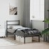 Estructura cama sin colchón con cabecero metal negro 75x190