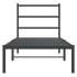 Estructura cama sin colchón con cabecero metal negro 75x190
