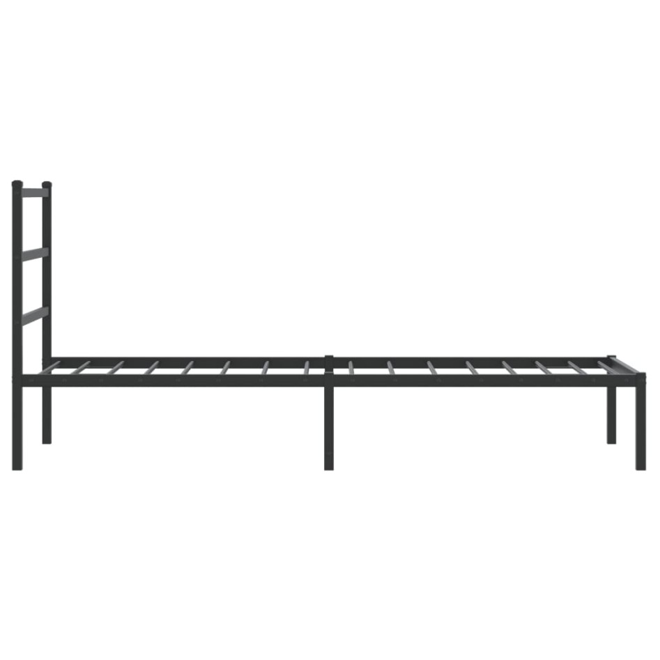 Estructura cama sin colchón con cabecero metal negro 75x190