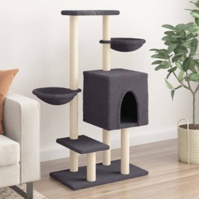 Rascador para gatos con postes de sisal gris oscuro 117