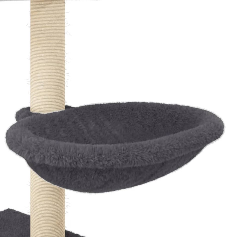 Rascador para gatos con postes de sisal gris oscuro 117