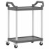 Carrito de 2 niveles aluminio gris 81x41x92