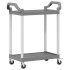 Carrito de 2 niveles aluminio gris 81x41x92