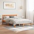Estructura de cama sin colchón madera maciza marrón 135x190