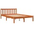 Estructura de cama sin colchón madera maciza marrón 135x190