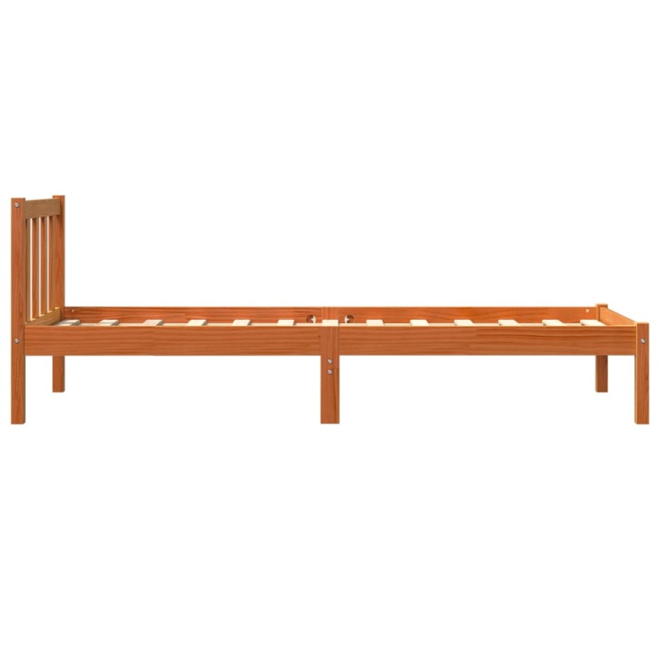 Estructura de cama sin colchón madera de pino marrón 90x200