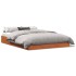 Cama sin colchón madera maciza de pino marrón cera 120x200