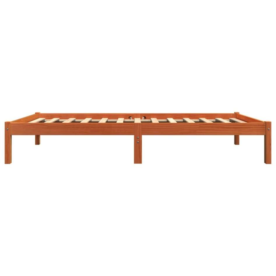 Estructura de cama sin colchón madera maciza marrón 75x190