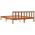 Cama sin colchón madera maciza pino marrón cera 150x200