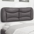 Cabecero de cama acolchado cuero sintético gris 140