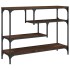Mesa consola madera de ingeniería marrón roble 100x30x75
