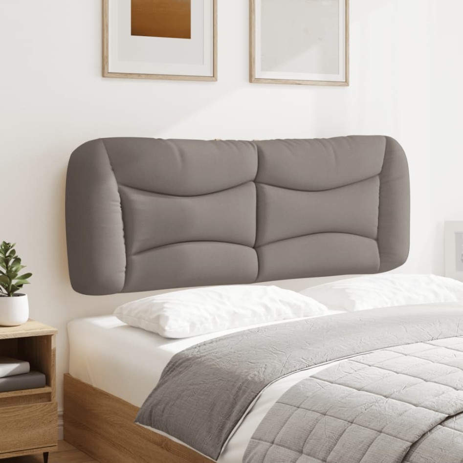 Cabecero de cama acolchado tela gris taupé 120