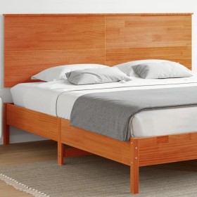 Cabecero de cama madera maciza de pino marrón cera 180