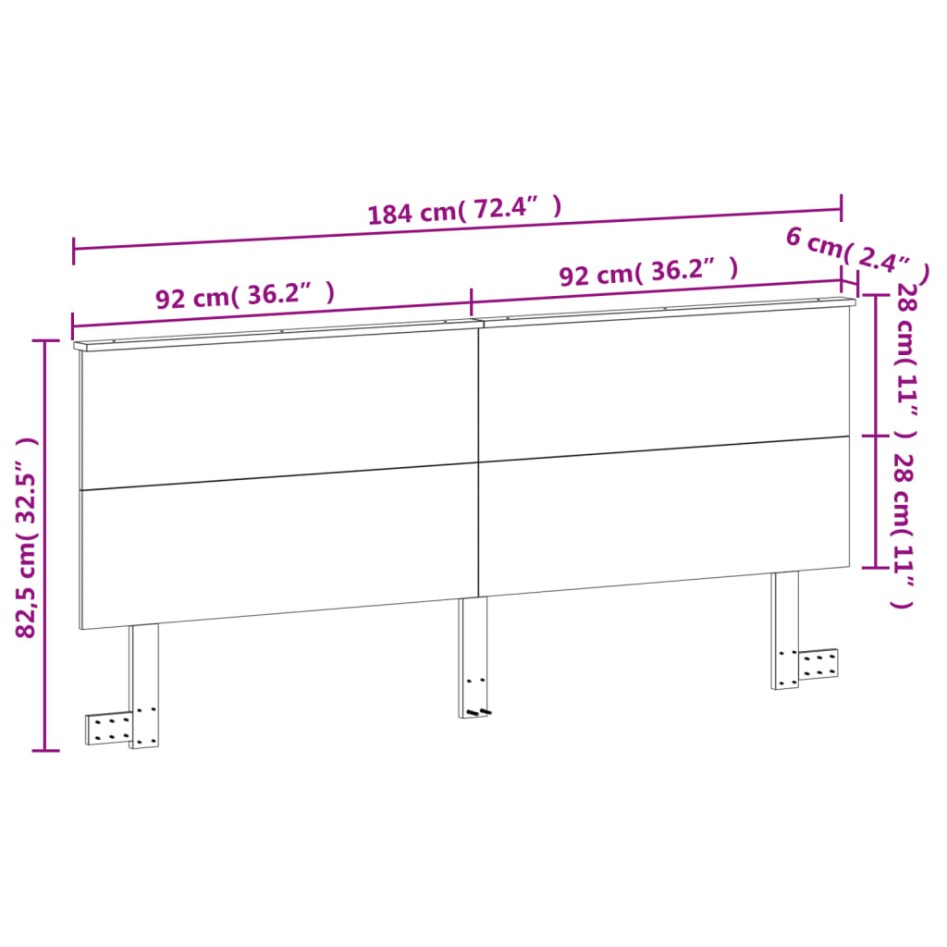 Cabecero de cama madera maciza de pino marrón cera 180