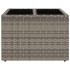 Mesa de jardín superficie de cristal ratán PE gris 55x55x37