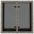 Mesa de jardín superficie de cristal ratán PE gris 55x55x37
