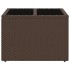 Mesa de jardín superficie cristal ratán PE marrón 55x55x37