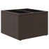 Mesa de jardín superficie cristal ratán PE marrón 55x55x37