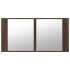 Armario espejo de baño LED acrílico marrón roble 90x12x45