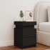 Mesita de noche con luces LED negro 35x39x55