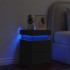 Mesita de noche con luces LED negro 35x39x55
