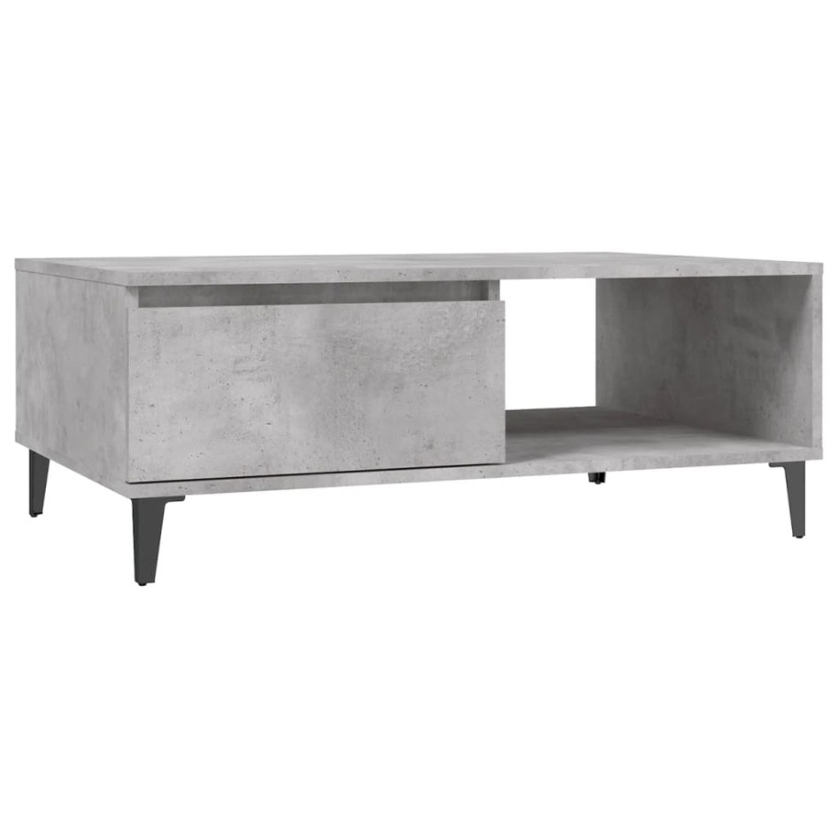 Mesa de centro madera contrachapada gris hormigón 90x60x35