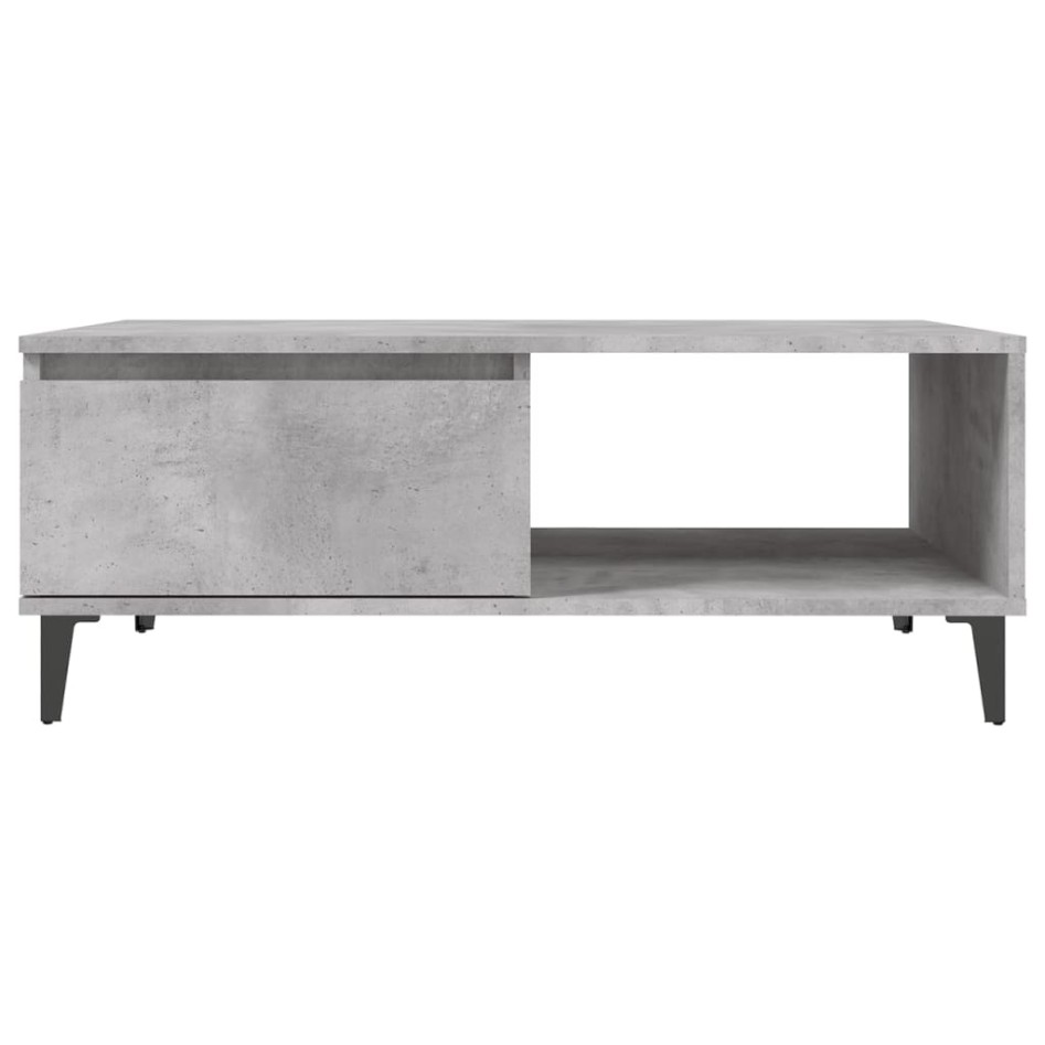 Mesa de centro madera contrachapada gris hormigón 90x60x35