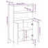 Aparador alto madera contrachapada roble ahumado 60x36x110