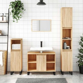 Mueble de baño madera de ingeniería roble Sonoma 80x33x60