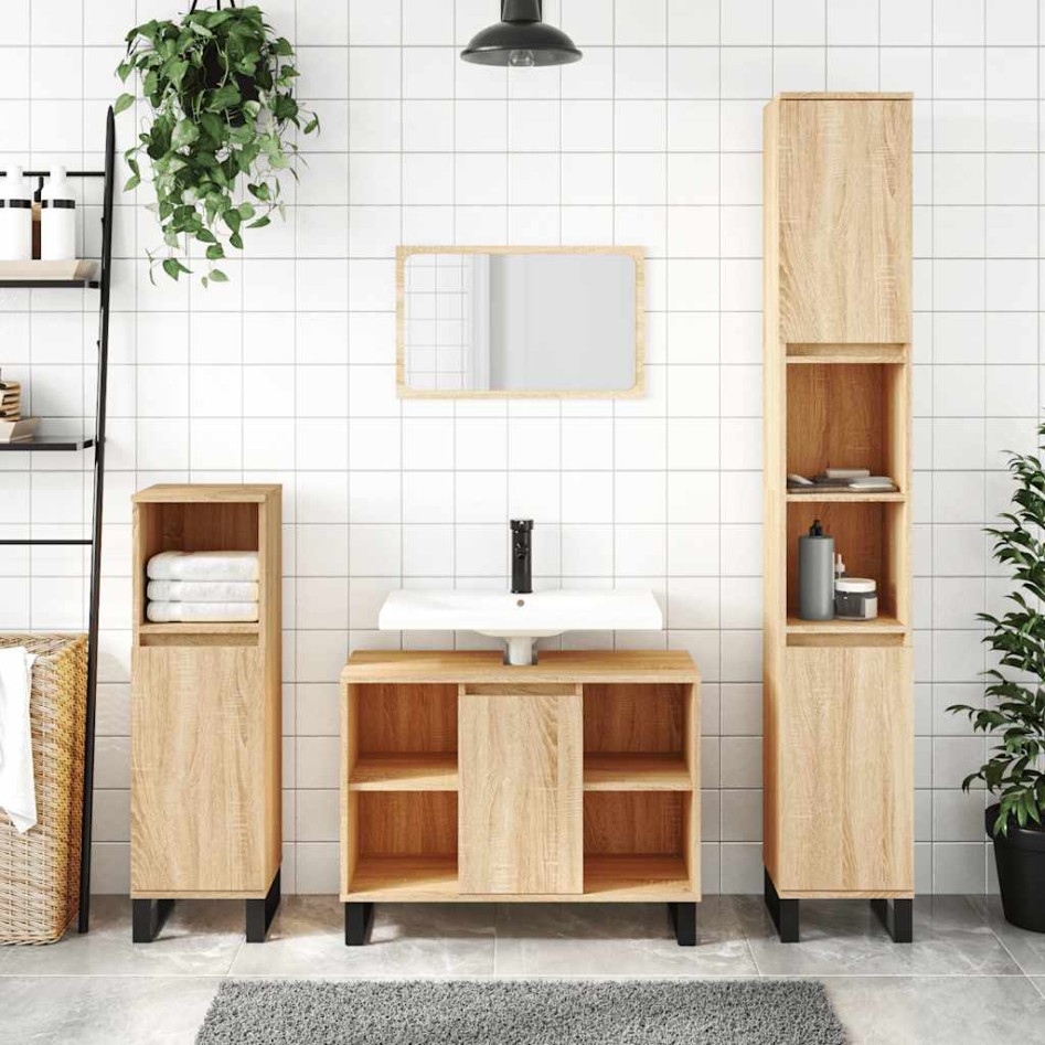 Mueble de baño madera de ingeniería roble Sonoma 80x33x60
