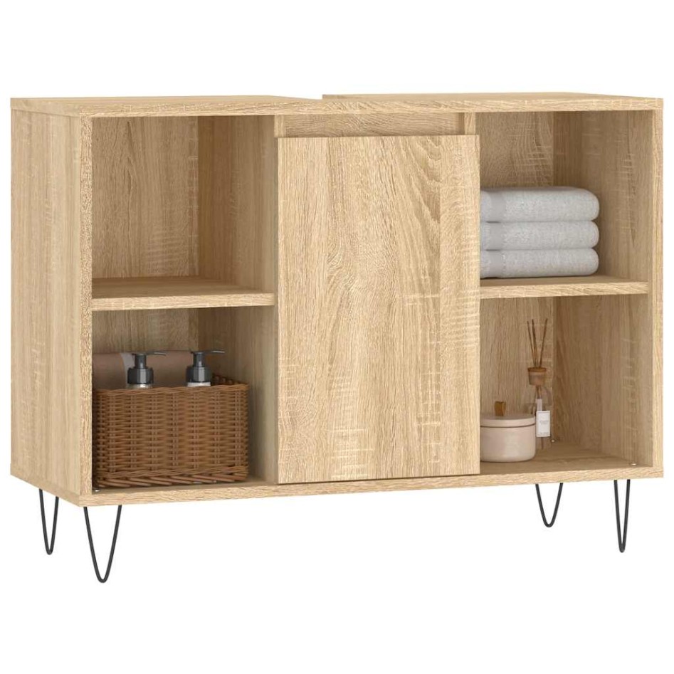 Mueble de baño madera de ingeniería roble Sonoma 80x33x60