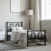 Estructura cama sin colchón con estribo metal negro 75x190 cm
