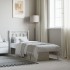 Estructura cama sin colchón con cabecero metal blanco 75x190