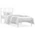 Estructura cama sin colchón con cabecero metal blanco 75x190