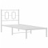 Estructura cama sin colchón con cabecero metal blanco 75x190