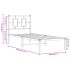 Estructura cama sin colchón con cabecero metal blanco 75x190