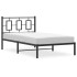 Estructura cama sin colchón con cabecero metal negro 100x190