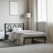 Estructura cama sin colchón con cabecero metal negro 107x203 cm