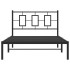 Estructura cama sin colchón con cabecero metal negro 107x203
